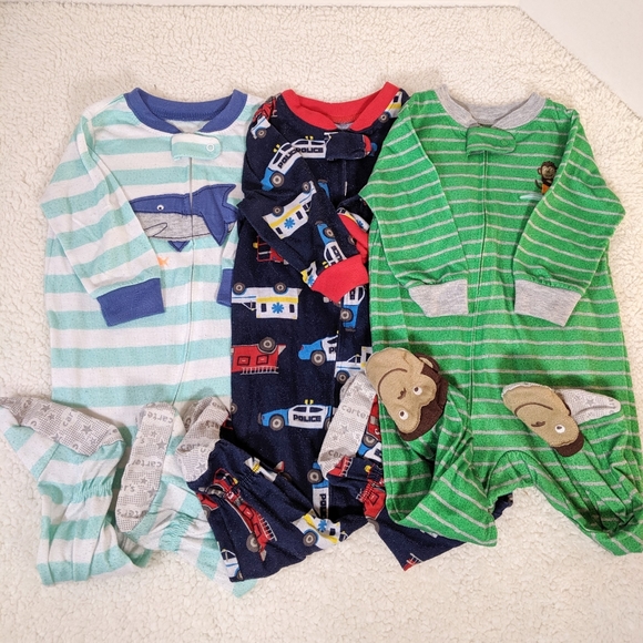 Carter's Other - Carter's Boy's Bundle of 3 Footed Cotton Pajamas